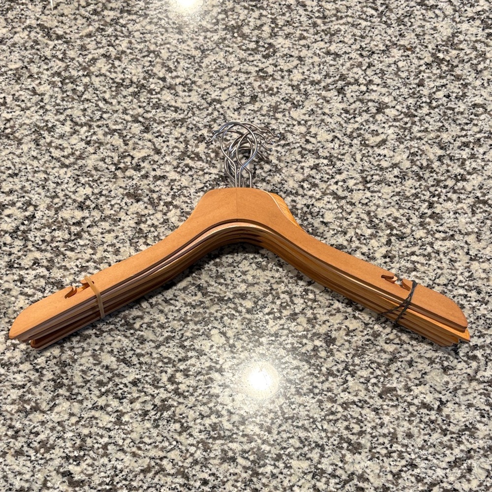 Francesca's Collections Tan Wooden Hangers Set of 10